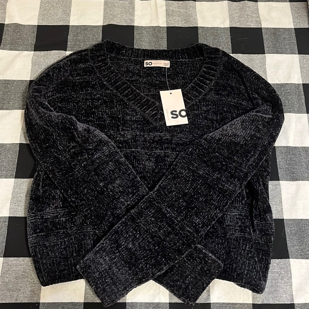 Black V-Neck Sweater.